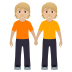 🧑🏼‍🤝‍🧑🏼 people holding hands: medium-light skin tone display on JoyPixels